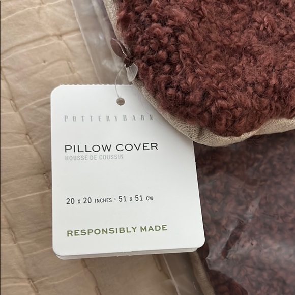Set of 2 Boucle Pillow Cover 20x20 from Pottery Barn Color:Adobe - Picture 2 of 4